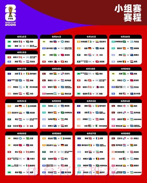 2026世界杯赛程安排及详细信息